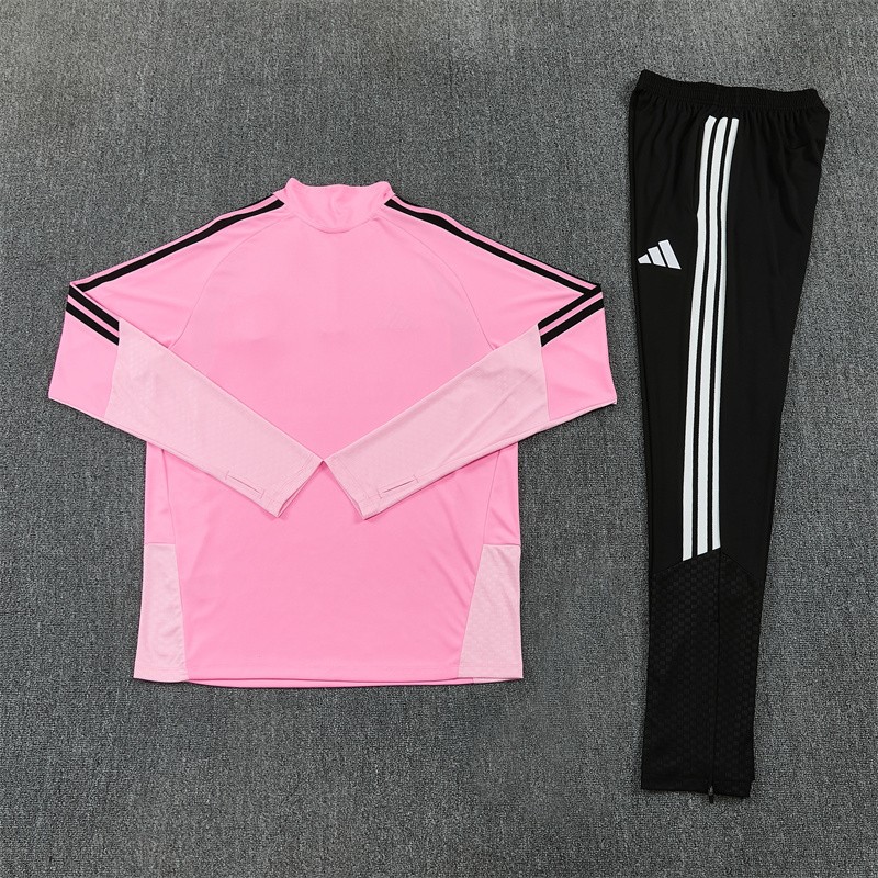 2026 Inter Miami CF Pink  Half Zipper Jacket Tracksuit + Black Long Pants