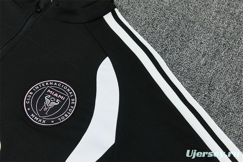 2026 Inter Miami CF Black & White Half Zipper Jacket Tracksuit + Long Pants