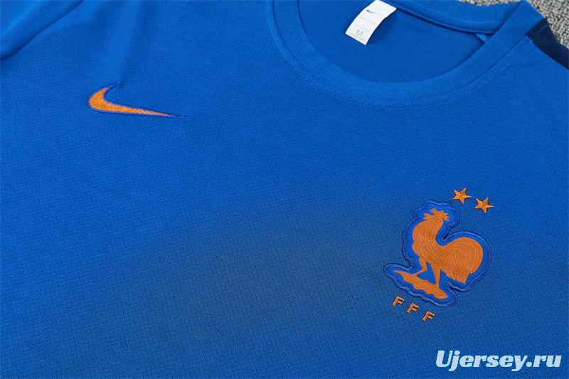2026 France Blue & Orange Short Sleeve+Soccer Shorts