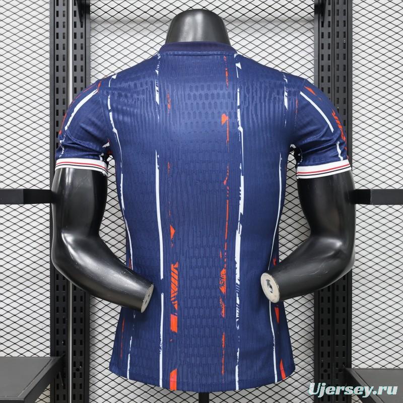 Player Version 25/26 Paris Saint-Germain Navy Blue with Orange Brushstroke Home Jersey