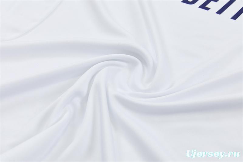 26/27 Kids Real Madrid Home White Half Zipper Jacket Tracksuit + Long Pants