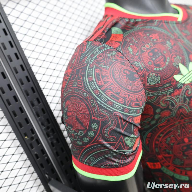 Player Version 2026 Mexico  Black with Aztec Calendar & Day of the Dead Special Edition Jersey