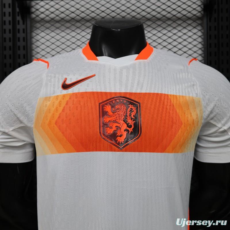 Player Version 2026 Netherlands  White with Orange  Away Jersey