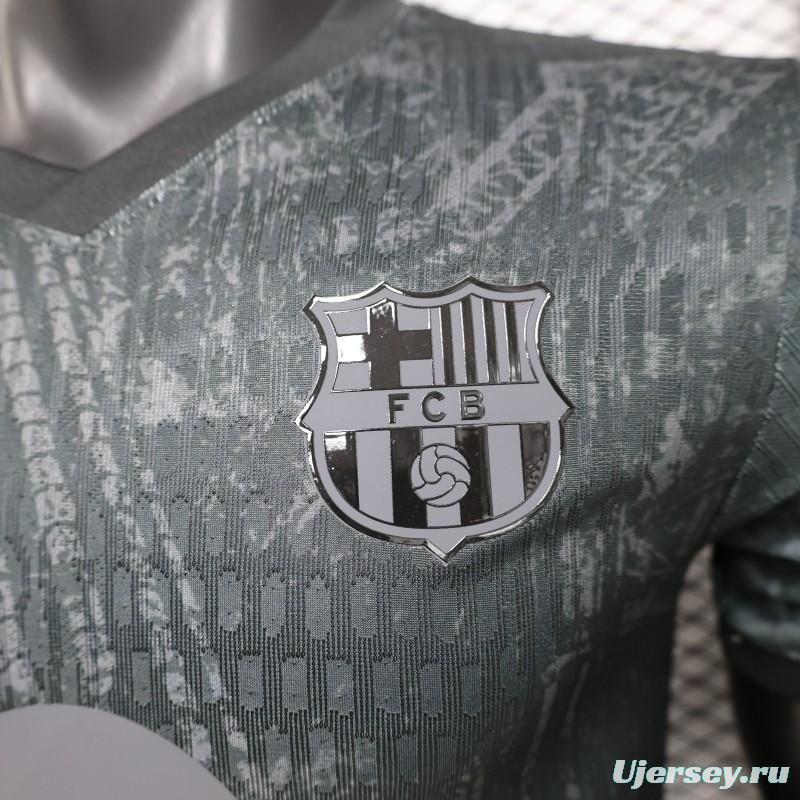 Player Version 26/27 FC Barcelona Dark Olive Green with Grunge Graffiti Third Jersey