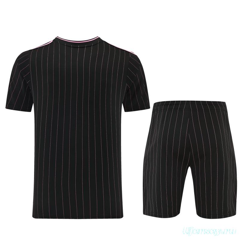 2026/27 Inter Miami CF Black Pinstripe Short Sleeve+Soccer Shorts