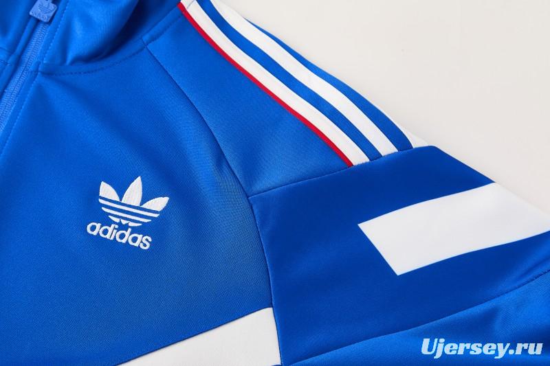 2026/27 Adidas Originals Blue Full Zipper Jacket Tracksuit + Long Pants