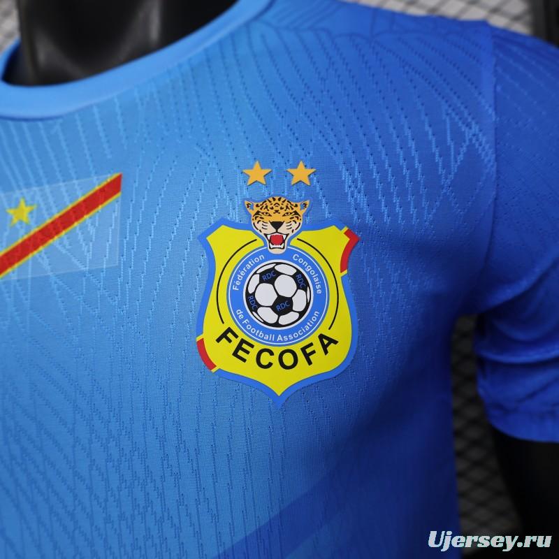 Player Version 26/27 DR Congo  Sky Blue & Red  Home Jersey