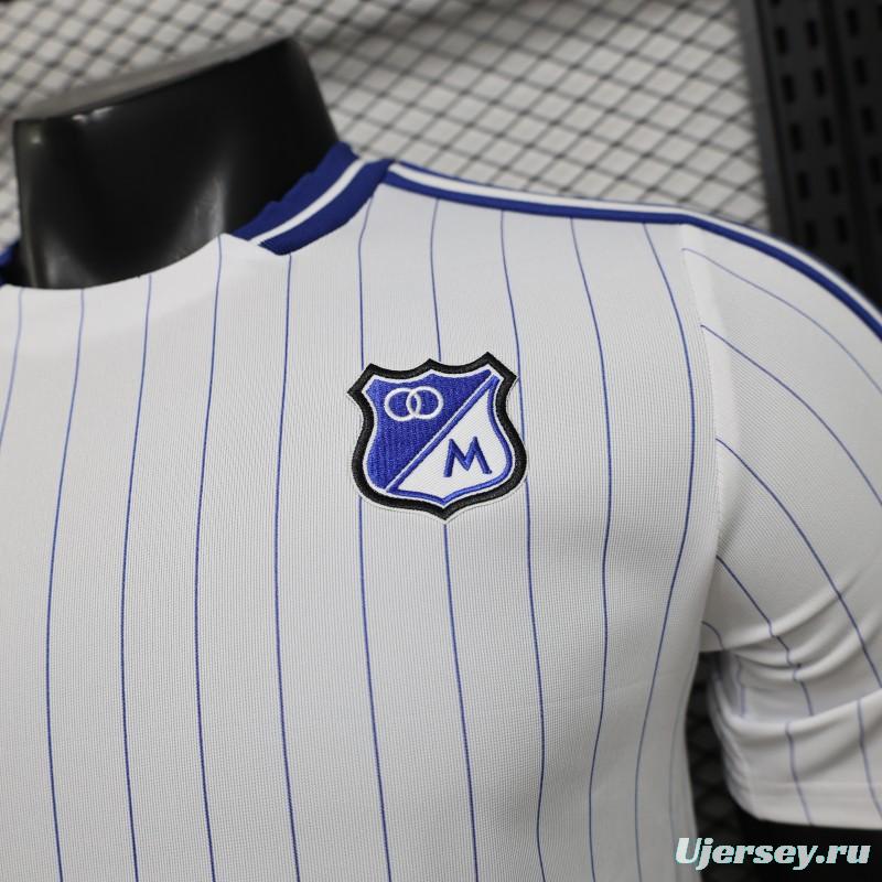 Player Version 26/27 Millonarios FC White & Navy Blue Pinstripe Retro Special Edition Home Jersey