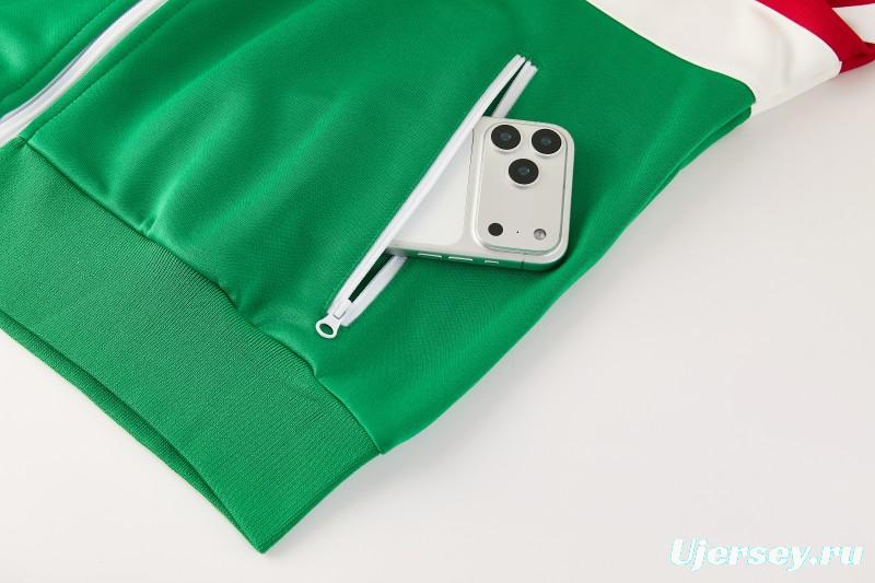 2026/27 Mexico  Green & Red Retro Full Zipper Jacket Tracksuit + Long Pants (Adidas Originals)