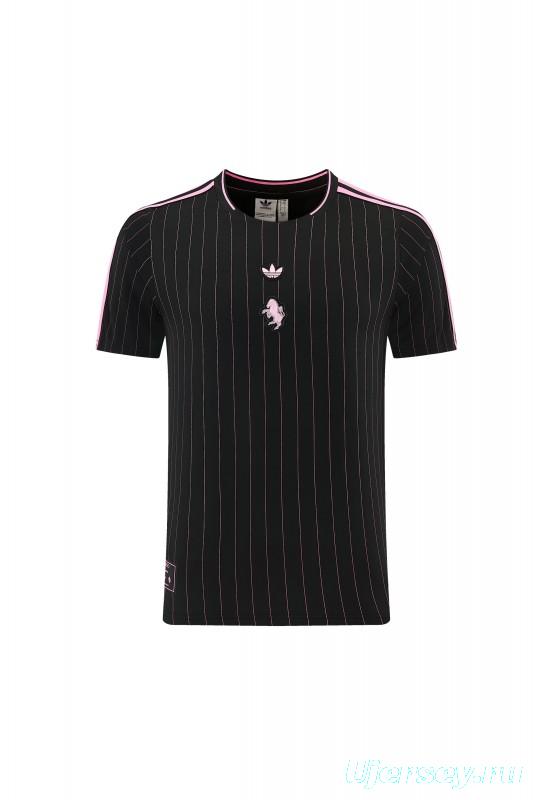 2026/27 Inter Miami CF Black Pinstripe Short Sleeve+Soccer Shorts