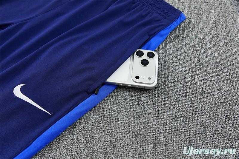 2026 Inter Milan Royal Blue Half  Zipper Jacket Tracksuit + Long Pants (Nike)