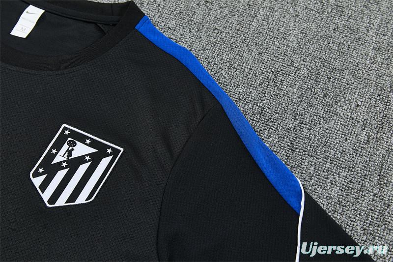 2026 Atletico Madrid Black Short Sleeve+Soccer Shorts