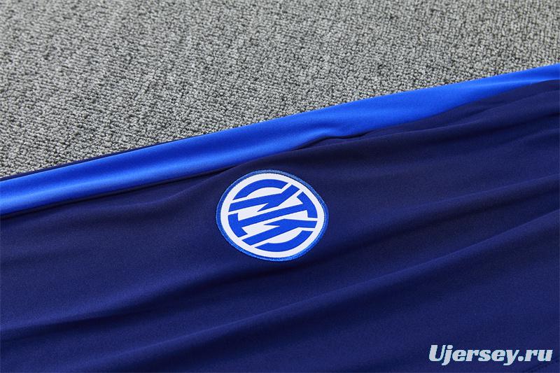 2026 Inter Milan Royal Blue Half  Zipper Jacket Tracksuit + Long Pants (Nike)