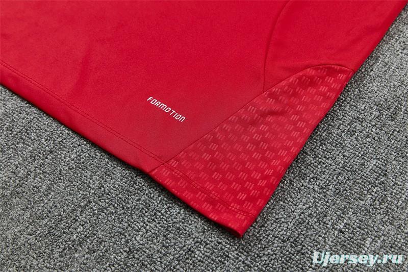 2026 Spain Red Half Zipper Jacket Tracksuit + Long Pants