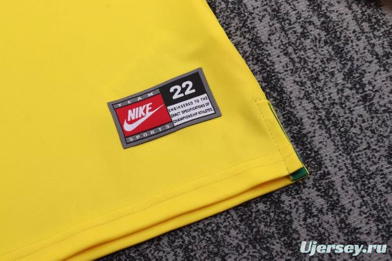 Retro Kids 1998 Brazil Home Long Sleeve Jersey
