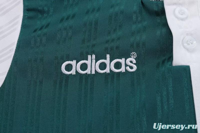 Retro 1995/96 Kids Liverpool White & Green Away Jersey