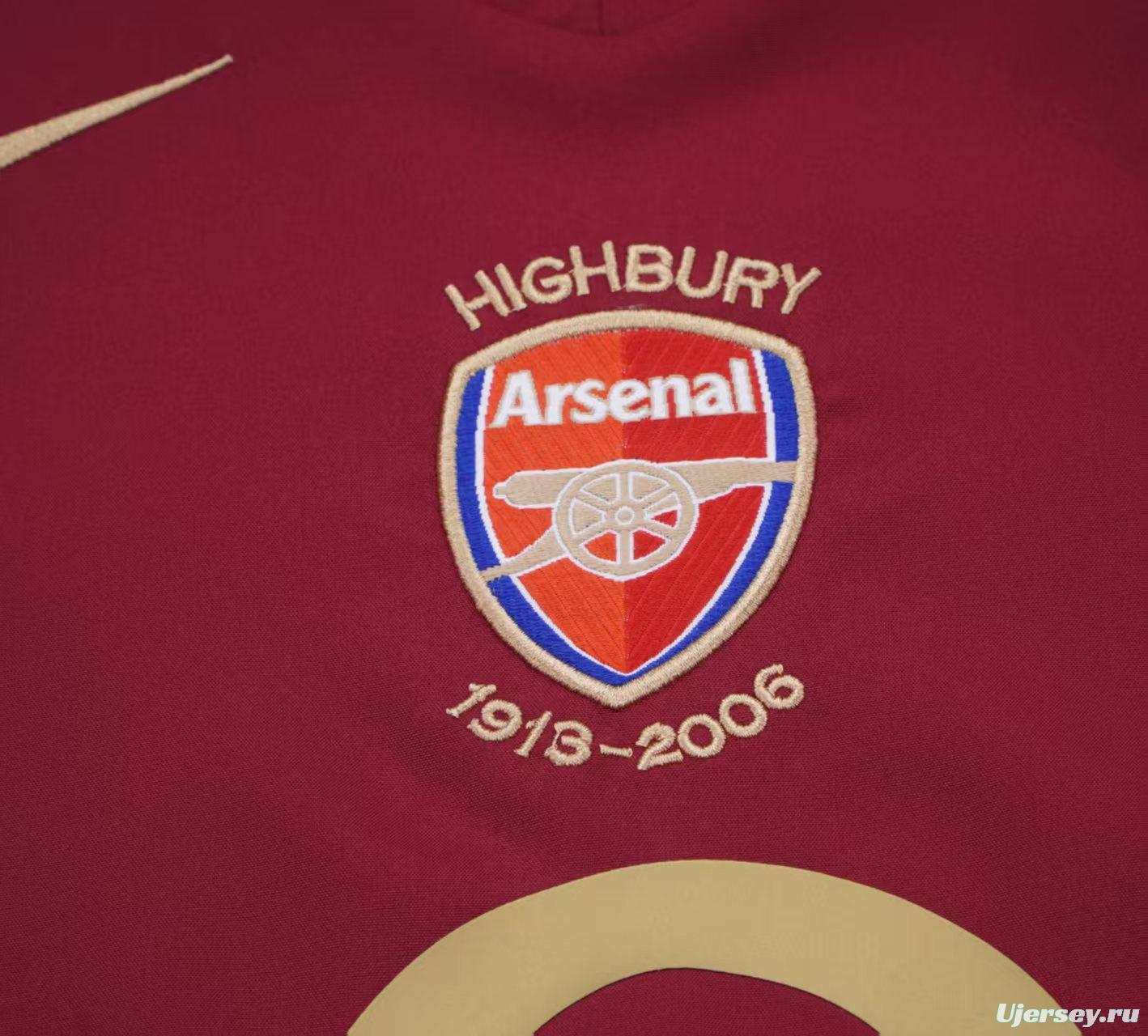 Retro Kids 05/06 Arsenal Home Long Sleeve Jersey