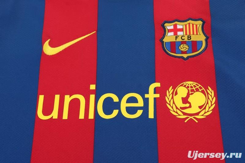 Retro Kids 10/11 Barcelona Red Blue Home Long Sleeve Jersey