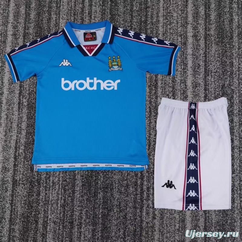 Retro Kids 97/98  Manchester City Home Jersey