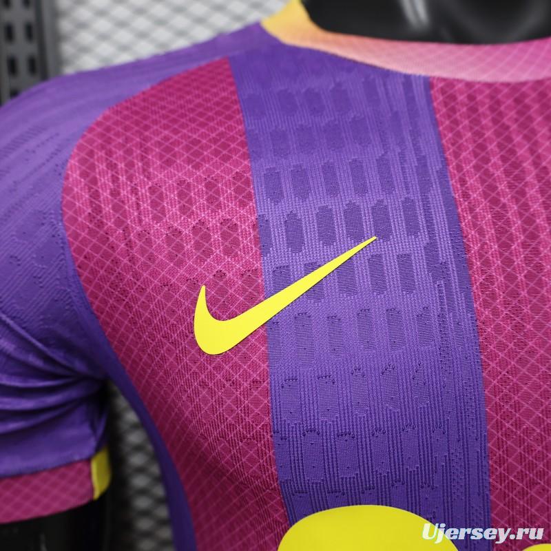 Player Version 26/27 FC Barcelona Third Purple Pink Yellow Stripe  Jersey