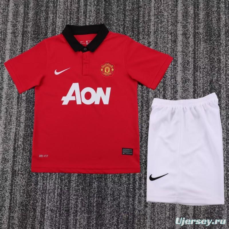 Retro Kids 13/14 Manchester United Red Home Jersey