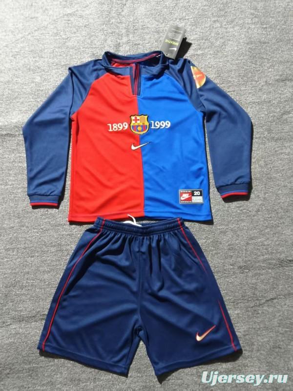 Retro 1899/1999 Kids Barcelona Centennial Long Sleeve Jersey