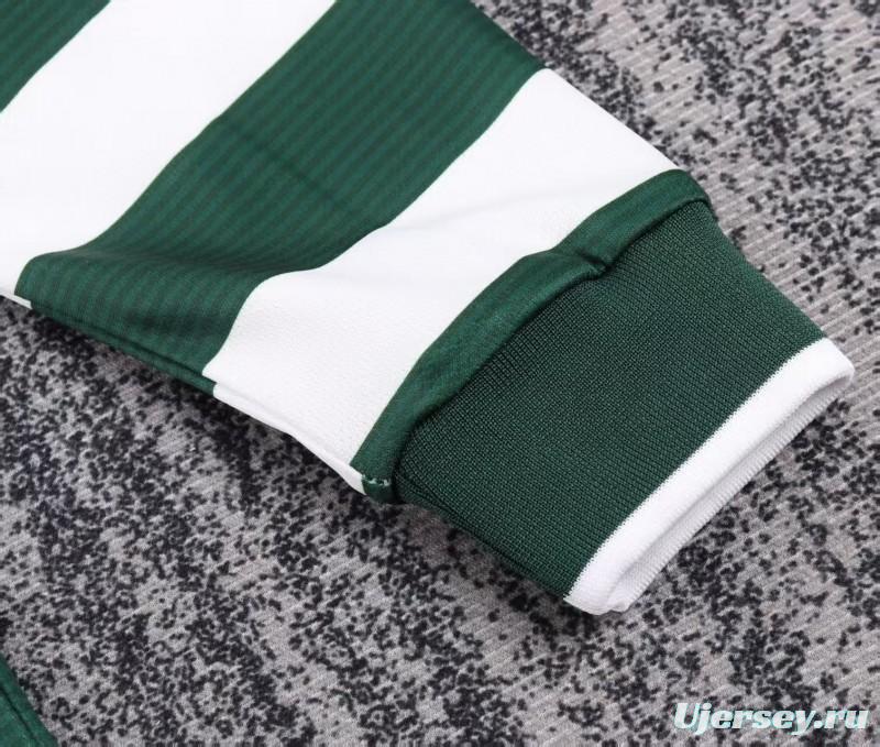Retro Kids 01/03 Sporting CP White Green Home Long Sleeve Jersey