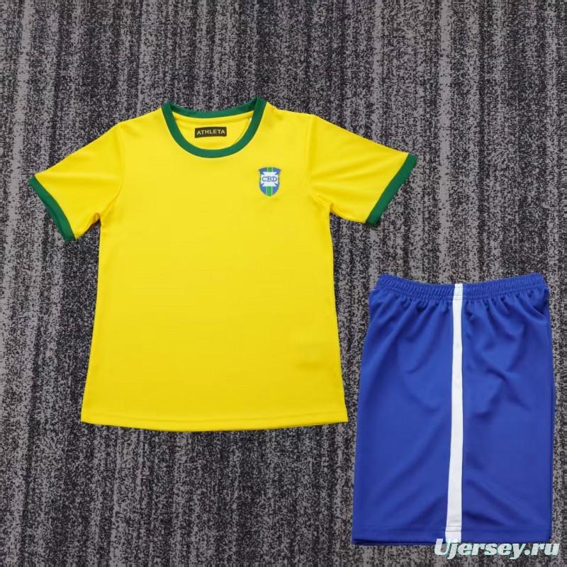 Retro Kids 1970  Brazil Yellow Jersey