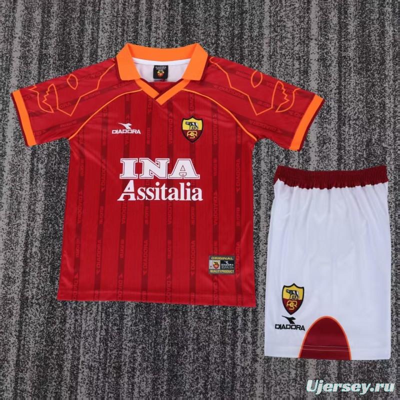 Retro Kids 99/00 Roma Home Jersey