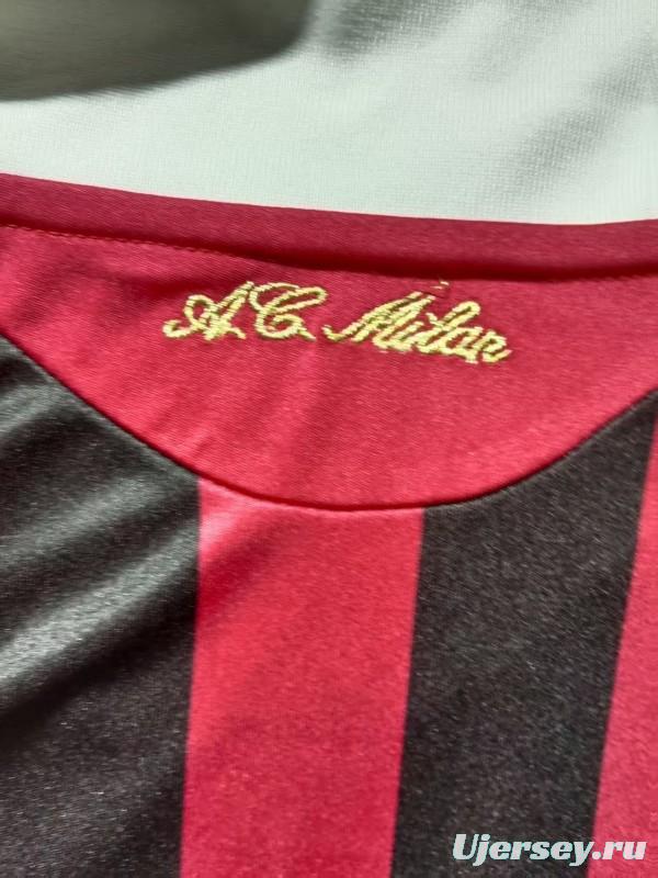 Retro 09/10 Kids AC Milan Home Long Sleeve Jersey