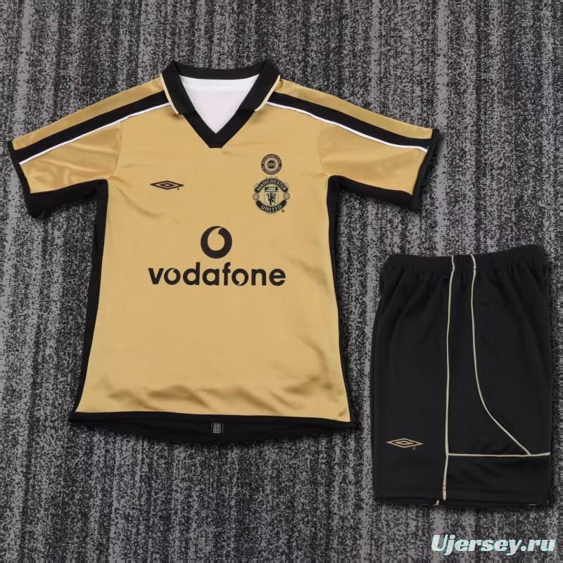 Retro Kids 01/02 Manchester United Centenary Golden Reversible Jersey