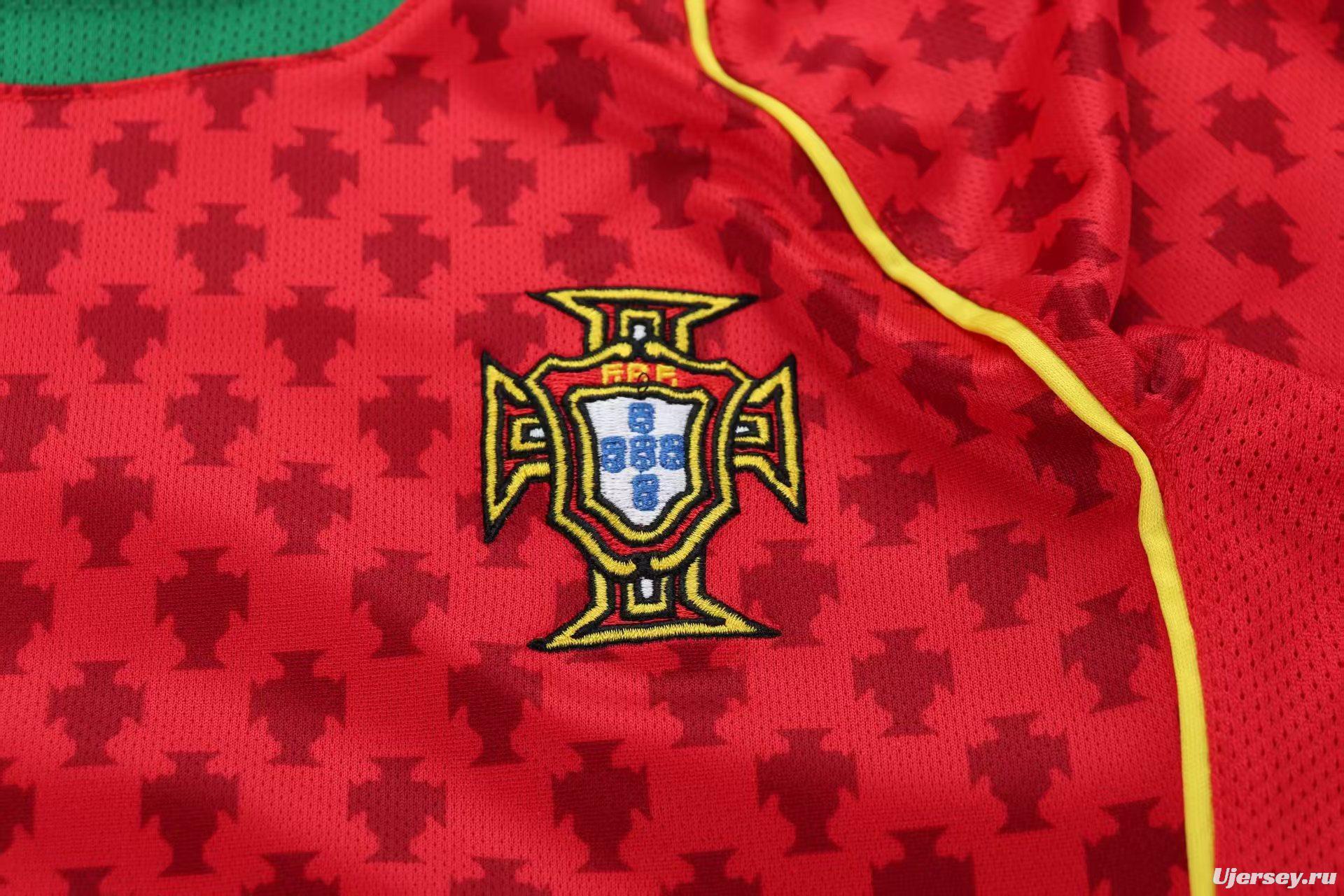 Retro 2004 Kids Portugal Home Long Sleeve Jersey