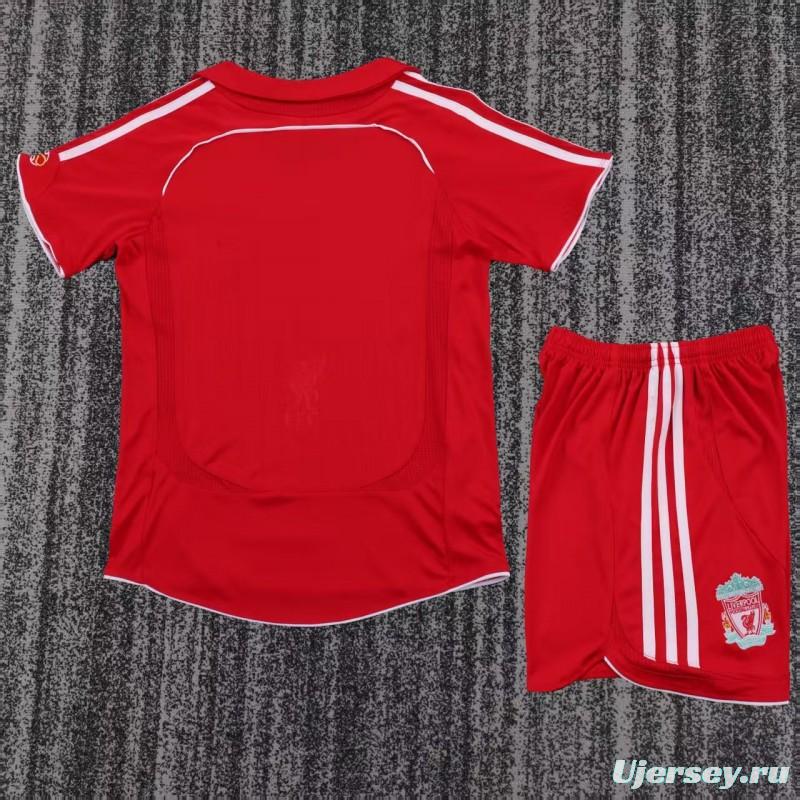 Retro Kids 06/08 Liverpool Red Home Jersey