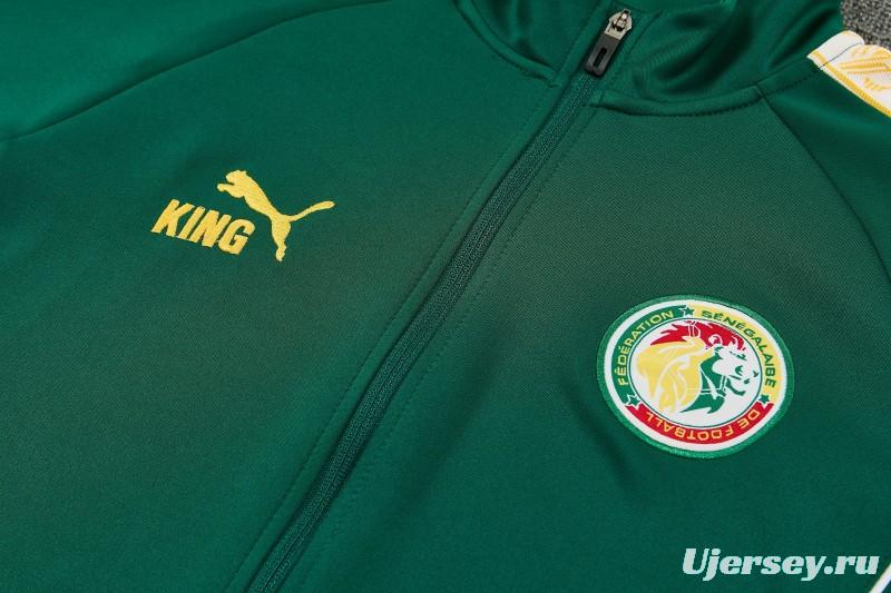 26/27 Senegal Green Full Zipper Jacket Tracksuit + Long Pants
