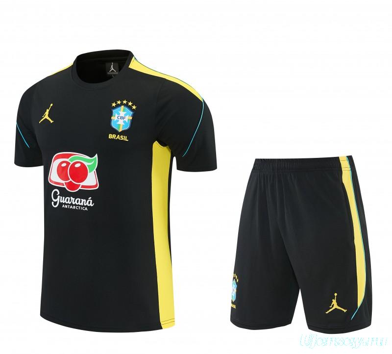 2026 Brazil Black Short Sleeve + Soccer Shorts