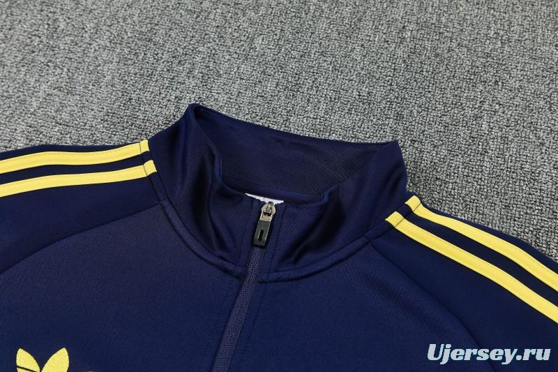 26/27 Arsenal Navy Blue & Yellow Full Zipper Jacket Tracksuit + Long Pants