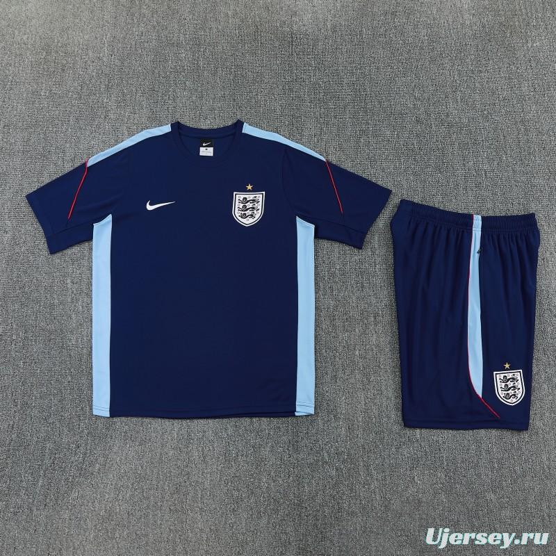 2026 England Navy Blue Short Sleeve + Soccer Shorts
