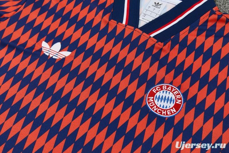 26/27 FC Bayern München Red & Navy Blue  Short Sleeve Tracksuit + Long Pants