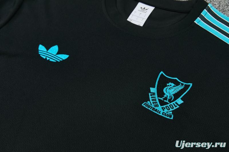 2026 Liverpool Black Short Sleeve Tracksuit + Long Pants