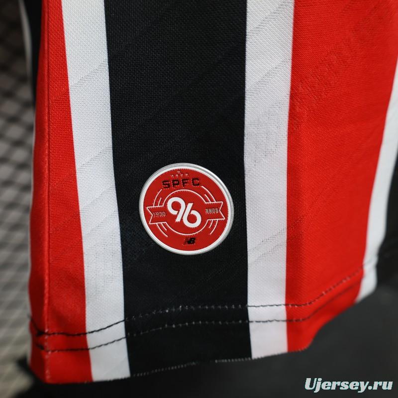 Player Version 26/27 São Paulo FC Away Red & Black Stripe  With White Collar Jersey
