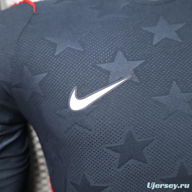 Player Version 2026 USA Navy Blue with Tonal Star  Long Sleeve Away Jersey
