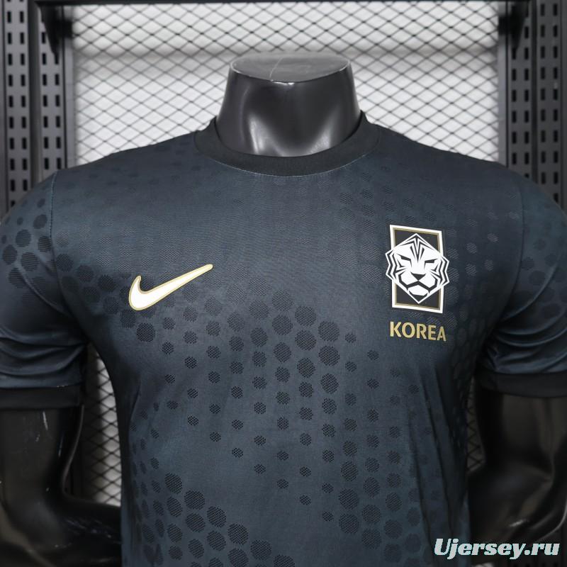Player Version 2026 South Korea Dark Grey with Tonal Dot Allover Print Away Jersey