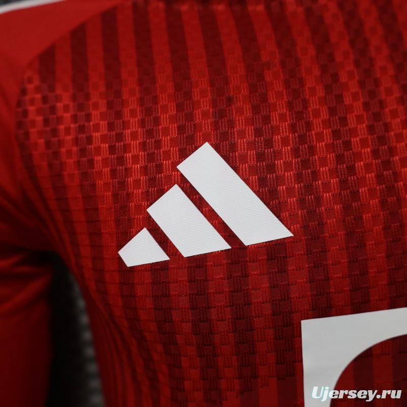 Player Version 26/27 FC Bayern Munich Red-on-Red Diagonal Stripe  Long Sleeve Jersey