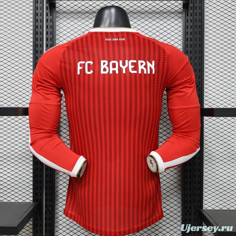 Player Version 26/27 FC Bayern Munich Red-on-Red Diagonal Stripe  Long Sleeve Jersey
