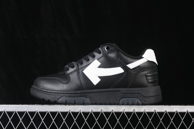 Off-White Out of Office Low-Top Fashion Skate Shoes Black White