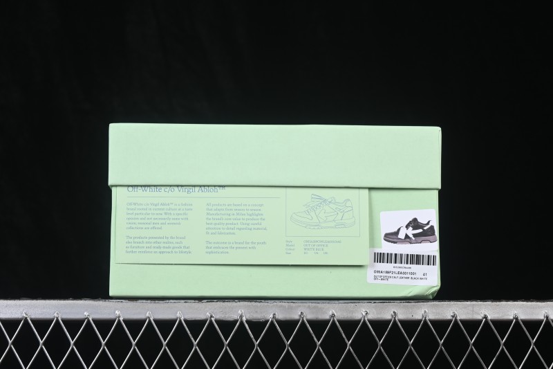 Off-White Out of Office Low-Top Fashion Skate Shoes Black White