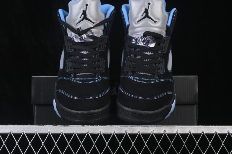 Nike Air Jordan 5 Retro 'Black University Blue' AJ5 Running Shoes with Premium Leather Upper - DD0587-008