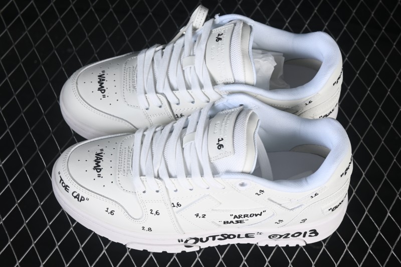 Off-White Out Of Office Low-Top Sneakers White Black Letters - AJD4