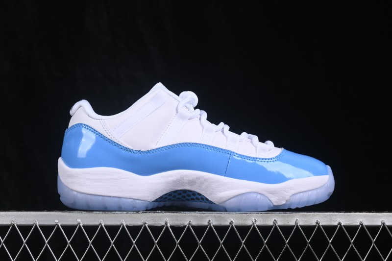 Nike Air Jordan 11 Low Retro University Blue Basketball Shoes with Patent Leather and Full-Length Air Sole - FV5104-100