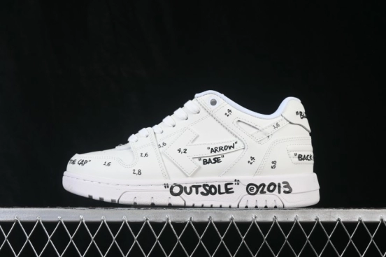 Off-White Out Of Office Low-Top Sneakers White Black Letters - AJD4